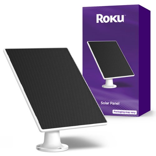 Roku - Solar Panel USB-C 2025 for Battery Camera & Battery Plus Only – DIY Install, IP65 Weather Resistant, 360° Swivel Mount - White-Front_Standard 
