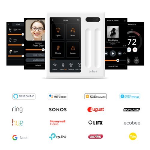 Brilliant Wi-Fi Smart 4-Switch Home Control Panel with Voice Assistant - White HOW TO BUY