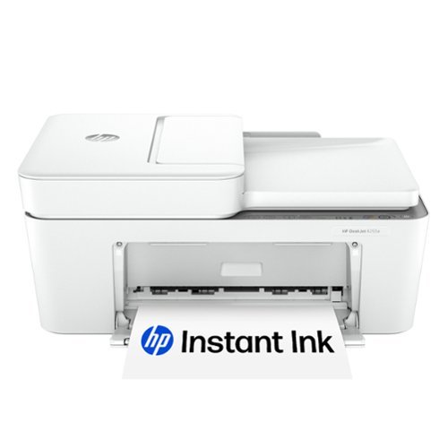  HP - DeskJet 4255e Wireless AI-Enabled AiO Inkjet Printer w/ 3 Mo. of Instant Ink (+ 1 Bonus Mo. w/ Code), Perfect for School - White