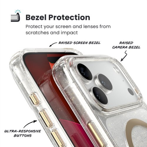 Speck Not Applicable - Presidio Lux with MagSafe for Apple iPhone 17 Pro Max - Glitter/Gold Metallic WORLDWIDE DELIVERY