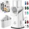 Zulay Kitchen - Rotary Cheese Grater 5 Blade Cheese Shredder with Reinforced Suction & 5 Interchangeable Drums - White-Front_Standard