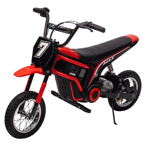 Acekool - 24V Electric Dirt Bike for Kids, 350W Motor, 2 Speeds, Rear Drive, Shock Tires, Ages 8–14 - Red-Front_Standard 