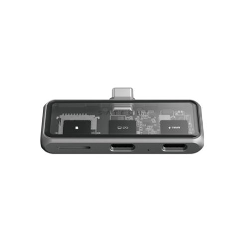 Satechi - USB-C Mobile XR Hub 4-in-1 - 4K HDMI, 100W Pass-Through Charging, 10Gbps, MicroSD Card Reader-Front_Standard 