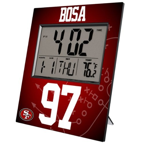 Keyscaper - Nick Bosa San Francisco 49ers Digital Desk & Wall Clock - Multicolor-Front_Standard 