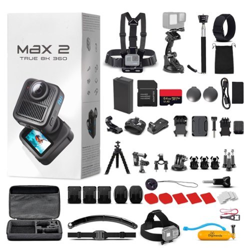 GoPro - MAX2 360 Waterproof Action Camera + Accesory Kit + 64GB Memory Card-Front_Standard 