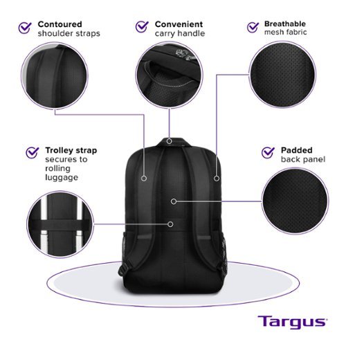 Targus 17 Classic Backpack - Black WORLDWIDE DELIVERY
