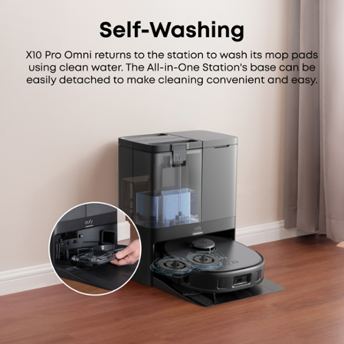 eufy X10 Pro Omni Robot Vacuum and Mop Combo, 8,000 Pa Suction, +