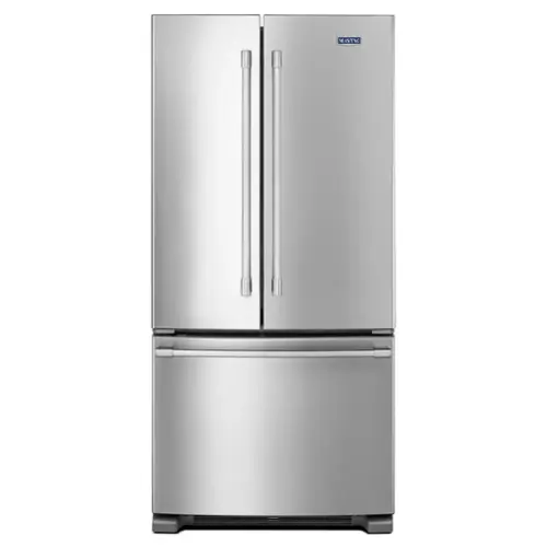 Front. Maytag - 22 cu. ft. French Door Refrigerator with Water Dispenser - Fingerprint Resistant Stainless Steel.