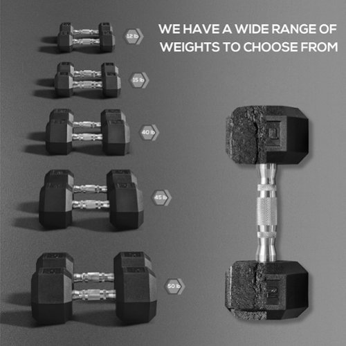 Soozier 2 x 15lbs Hex Dumbbell Set of 2, Rubber Weights Exercise