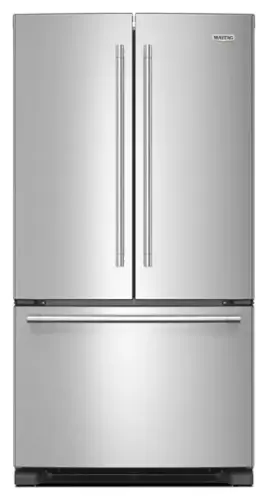 Front. Maytag - 36 in. Wide 25.2 cu. ft. French Door Refrigerator with Max Cool Setting - Fingerprint Resistant Stainless Steel.