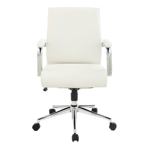 Office Star Products - Mid Back Antimicrobial Fabric Chair - Dillon Snow-Front_Standard 