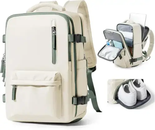 Beige With Green-Large