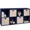 Best Choice Products - 8-Cube Bookshelf, 13.5in Display Storage System, Organizer w/ Removable Back Panels - Navy-Front_Standard