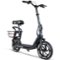 Electric Scooter with Seat & Basket for Adults & Teens – Long Range 18 Miles, 450W Motor, Foldable – Madd Gear Pendolare - Black-Front_Standard