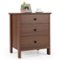 Costway - Nightstand with 3 Drawer for Bedroom Compact Storage Chest Modern Sofa Side - Brown-Front_Standard