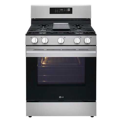 LG - 6.3 Cu. Ft. Freestanding Gas True Convection Smart Range with EasyClean, Air Fry and UltraHeat 20K Burner - Stainless Steel-Front_Standard 