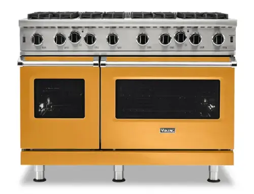 Front. Viking - 5-Series Gas Open Burner Range - Daffodil.
