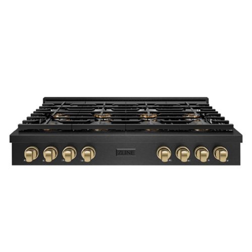 ZLINE - Autograph 48 in. 8 Burner Paramount DuoPro Gas Rangetop in Black Satin Steel and Bronze Accents (PSRTBSZ-48-CB) - Black Satin Stainless Steel