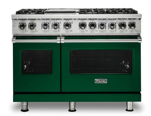 Viking - 5-Series Dual Fuel Self-Clean 48"W Sealed Burner Range - Ivy-Front_Standard 