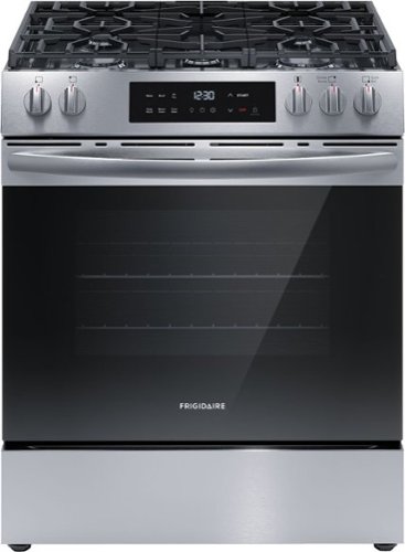 Frigidaire - 30" Front Control Gas Range with Air Fry - Stainless Steel-Front_Standard 