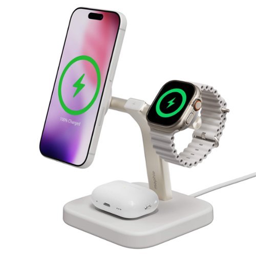  mophie - Qi2 3-in-1 Charging stand - White
