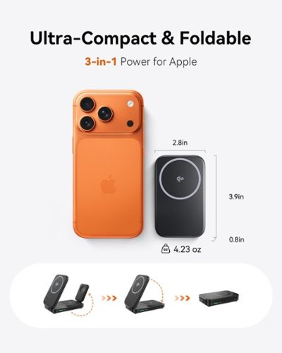 INIU Magnetic 3-IN-1 Wireless Charger, Qi2 15W Foldable MagSafe Compatible Charging Station, for iPhone/Apple Watch/AirPods - Black WORLDWIDE DELIVERY