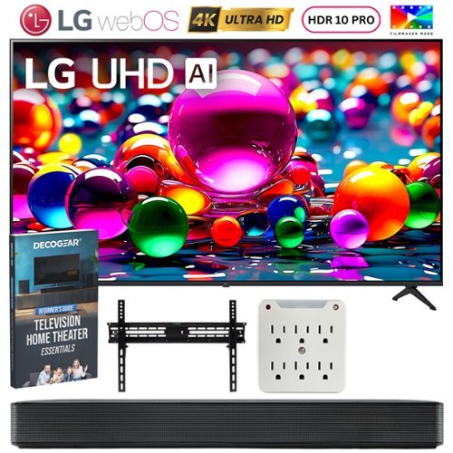 50" UA77 Series LED 4K UHD AI Smart webOS TV (2025) with  LG 2.0 Channel Compaq Bluetooth Soundbar Bundle-Front_Standard 