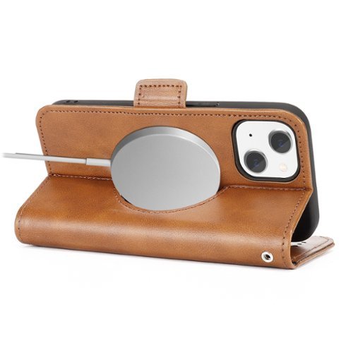 SaharaCase Genuine Leather Folio Wallet Case for Apple iPhone 15 Plus - Brown BUY ONLINE