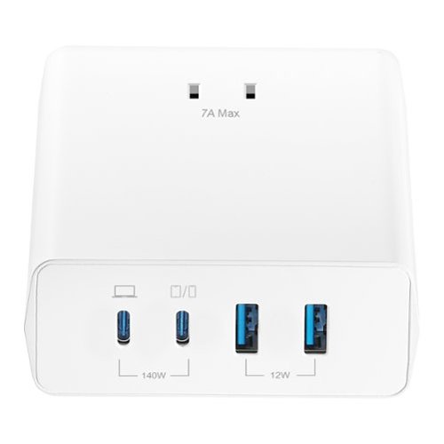 Insignia™ 140W 4-Port USB and USB-C Desktop Charger Kit for MacBook Pro 16”, Laptops, Smartphone, Tablet, and More - White GLOBAL SHIPPING