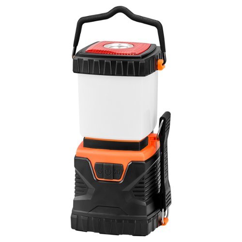  VEVOR - LED Camping Lantern,All-in-one,1000LM,360 Illumination,4 Lighting Modes,Battery Powered Light,Outdoor Robust Flashlight - Black,Orange
