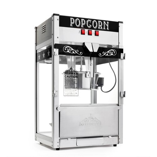 Olde Midway - Commercial Popcorn Machine Maker Popper with Large 12-oz Kettle - Black-Front_Standard 