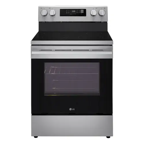 Front. LG - 6.3 Cu. Ft. Freestanding Electric Convection Smart Range with Air Fry and WideView Window - Stainless Steel.