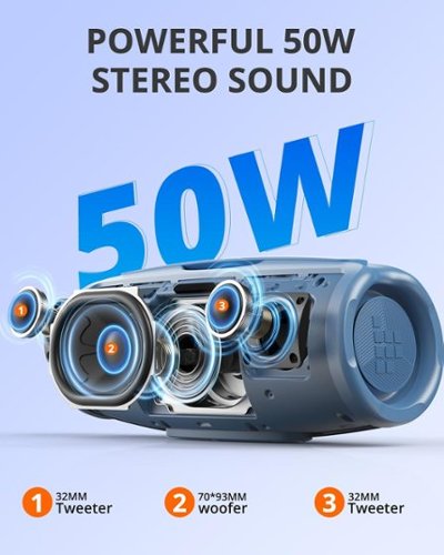 Tronsmart Mirtune S100 Portable Bluetooth Outdoor Speaker, Powerful 50W Sound and Enhanced Bass, 20H Playtime, IPX7 Waterproof - Blue WORLDWIDE DELIVERY