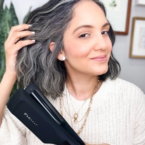 FHI Heat The Waver Pro Dual Barrel Waver Flat Iron - for Smoothing and Strightening, All Hair Types - Black WORLDWIDE DELIVERY