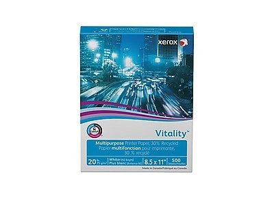 Xerox - Vitality 30% Recycled 8.5" x 11" Multipurpose Paper, 20 lbs., 92 Brightness, 500 Sheets/Ream (3R6296) - White