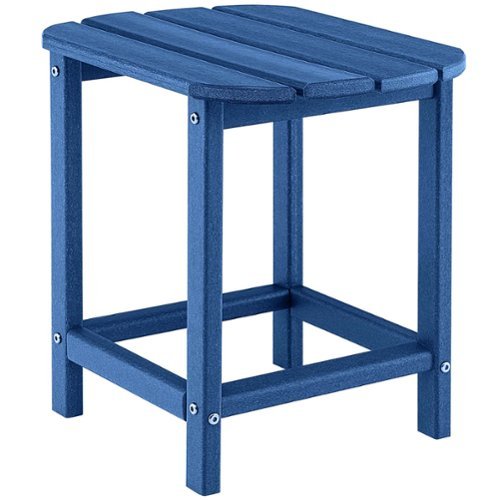 Costway - 18" Patio Adirondack Side Table Weather Resistant HDPE Garden - Navy-Front_Standard 