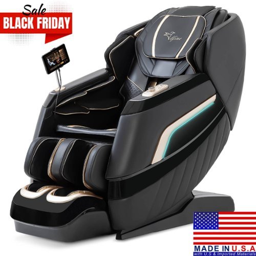 Alfine - A66 4D Full Body Massage Chair – Made in The U.S.A. with U.S. & Imported Material - Black-Front_Standard 