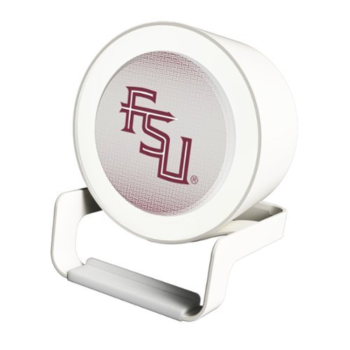 Keyscaper - Florida State Seminoles Linen Print Nightlight Charger & Bluetooth Speaker - White-Front_Standard 