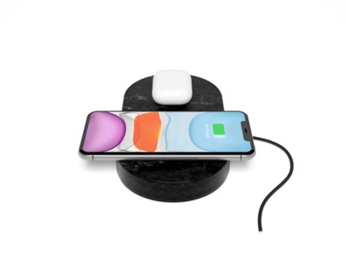 Einova - Eggtronic Stone 10W Dual Wireless Charging Pad for Qi-enabled Devices - Black Marble-Front_Standard 