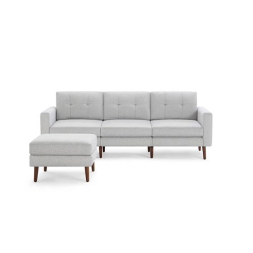 Burrow - Mid-Century Nomad Sofa with Ottoman - Crushed Gravel-Front_Standard 