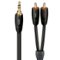AudioQuest - Tower 3.5mm Mini > RCA 26.5' Analog Audio Interconnect Cable with 3.5mm Mini to RCA Connectors - Black with White Stripes-Front_Standard