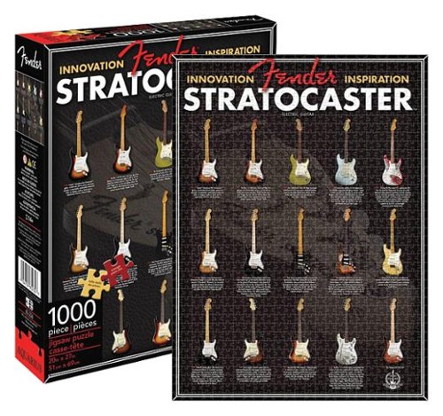 Aquarius - Fender Stratocaster 1,000-Piece Jigsaw Puzzle - Black/Red/White/Yellow/Green/Orange/Blue