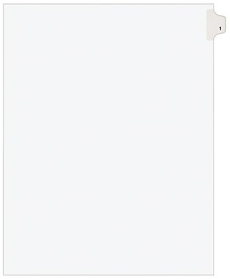 Avery - Legal Pre-Printed Paper Dividers, Side Tab #1, Style, Letter Size, 25/Pack - White-Front_Standard 