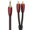 AudioQuest - Golden Gate 3.5mm Mini > RCA 2.25' Analog Audio Interconnect Cable with 3.5mm Mini to RCA Connectors - Red on Black-Front_Standard