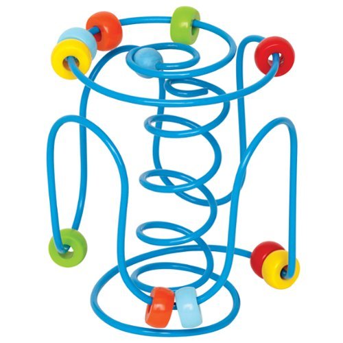 Hape - Hape: Spring-A-Ling - Wooden Beads & Blue Spiral Wire Maze, Ages 6mo+