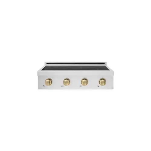 Front. ZLINE - Autograph 30 in. Paramount Built-in Electric Induction Rangetop with 4 Elements in Stainless Steel and Champagne Accents - Stainless Steel.