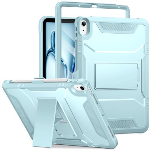 DTTO - iPad Air 11 Case for M3/M2 (2024-2025), iPad Air 5th/4th Gen (2022/2020), with Screen Protector & Kickstand - Ice Blue-Front_Standard 