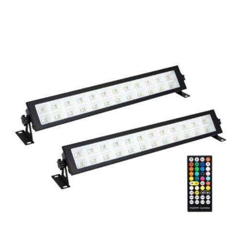 Stock Preferred - 2-Pack LED Dimmable Wall Washer Lights with Remote - Black-Front_Standard 