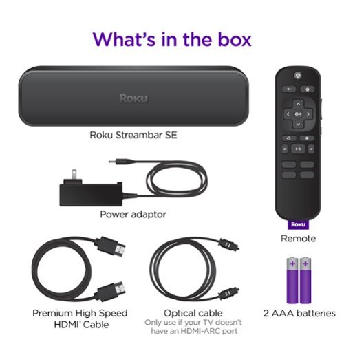 Roku Streambar SE | 2-in-1 TV Soundbar with Built-in Streaming, Premium Speakers, & Enhanced Speech Clarity - Black BUY IN MIDDLE EAST