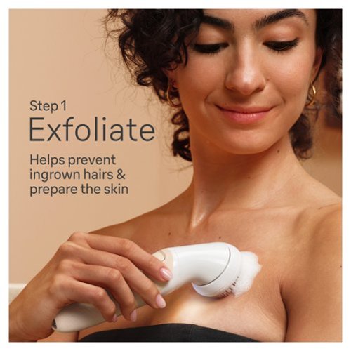 Braun Silk-épil 9 Flex-Pivoting SkinSpa Epilator, Wet/Dry, Shaver Head, Massage Pad, Exfoliation Brush and BodyTrimmer - White/Tinted Gold SHOP ONLINE